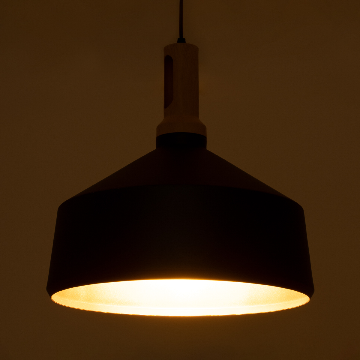 LEDTM® CALYPSO 01334-B Μοντέρνο Κρεμαστό Φωτιστικό Οροφής με Ντουί 1 x E27 AC 220-240V IP20 - Μαύρο & Μπρούτζινο - Μ36 x Π36 x Υ35cm - Image 3
