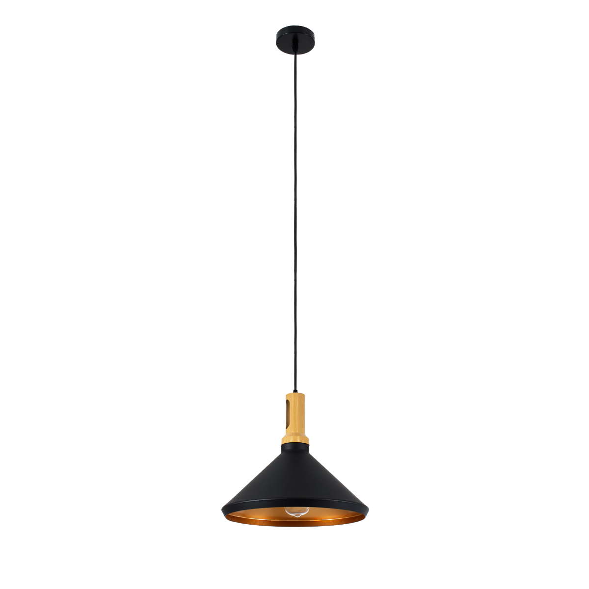 LEDTM® CALYPSO 01334-A Μοντέρνο Κρεμαστό Φωτιστικό Οροφής με Ντουί 1 x E27 AC 220-240V IP20 - Μαύρο & Μπρούτζινο - Μ36 x Π36 x Υ30cm - Image 4