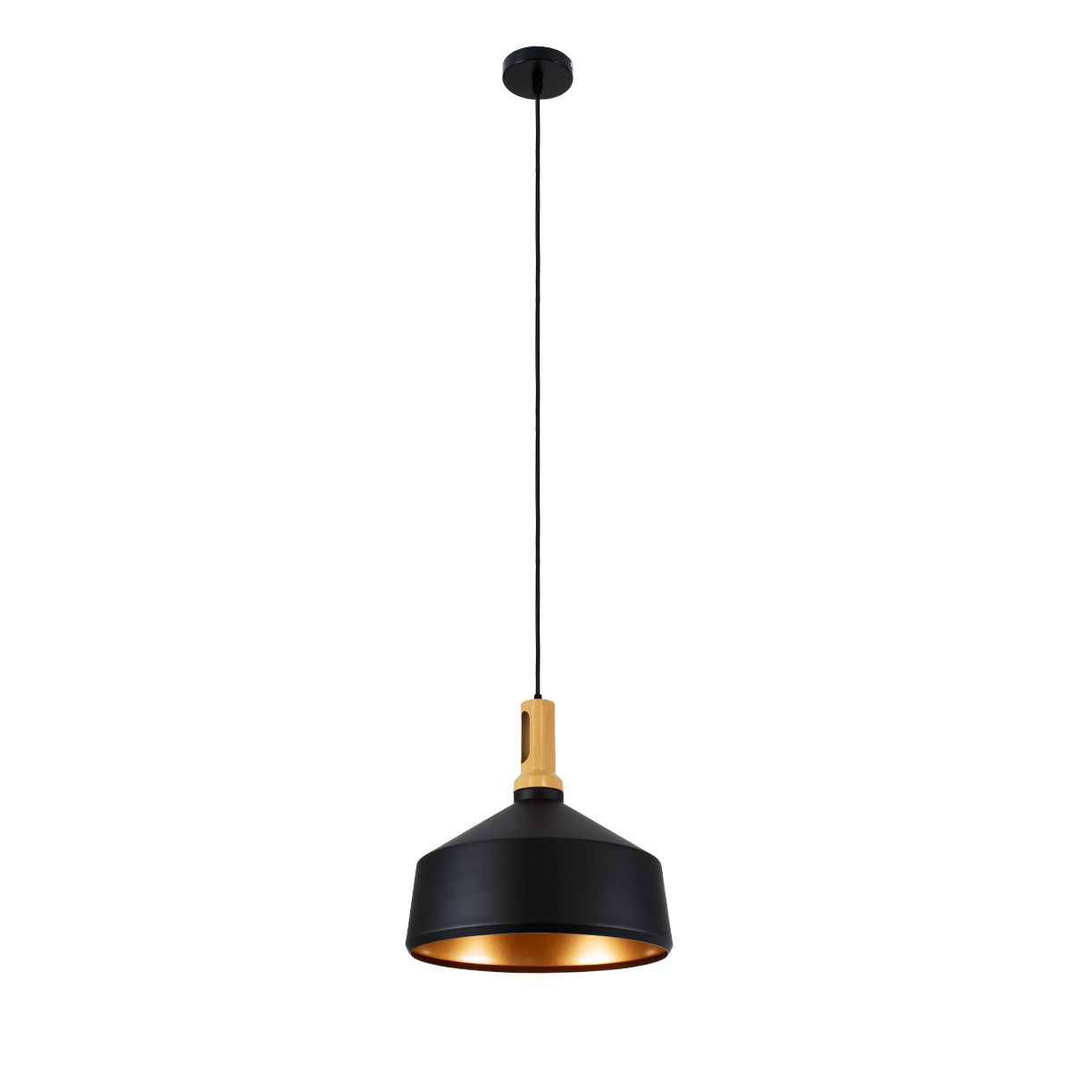 LEDTM® CALYPSO 01334-B Μοντέρνο Κρεμαστό Φωτιστικό Οροφής με Ντουί 1 x E27 AC 220-240V IP20 - Μαύρο & Μπρούτζινο - Μ36 x Π36 x Υ35cm - Image 4