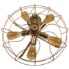 LEDTM® FAN 01381 Vintage Φωτιστικό Τοίχου - Απλίκα με Ντουί 5 x E27 AC 220-240V IP20 - Μπρούτζινο - Μ46 x Π22 x Υ46cm - Image 4