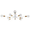 LEDTM® OLINDA 01383 Μοντέρνο Φωτιστικό Οροφής με Ντουί 10 x E27 AC 220-240V IP20 - Λευκό & Χρυσό - Μ95 x Π95 x Υ17cm - Image 2