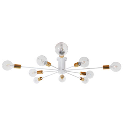 Alternative view of LEDTM® OLINDA 01383 Μοντέρνο Φωτιστικό Οροφής με Ντουί 10 x E27 AC 220-240V IP20 - Λευκό & Χρυσό - Μ95 x Π95 x Υ17cm