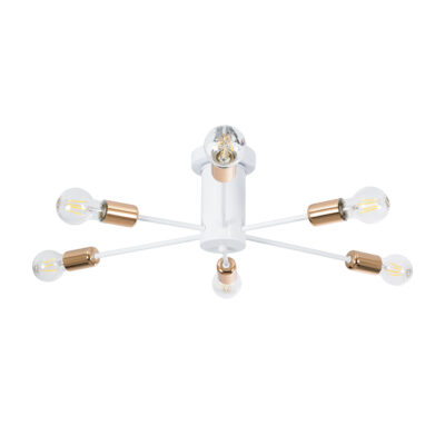 Alternative view of LEDTM® OLINDA 01385 Μοντέρνο Φωτιστικό Οροφής με Ντουί 6 x E27 AC 220-240V IP20 - Λευκό & Χάλκινο - Μ60 x Π60 x Υ20cm