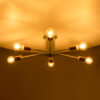 LEDTM® OLINDA 01385 Μοντέρνο Φωτιστικό Οροφής με Ντουί 6 x E27 AC 220-240V IP20 - Λευκό & Χάλκινο - Μ60 x Π60 x Υ20cm - Image 3