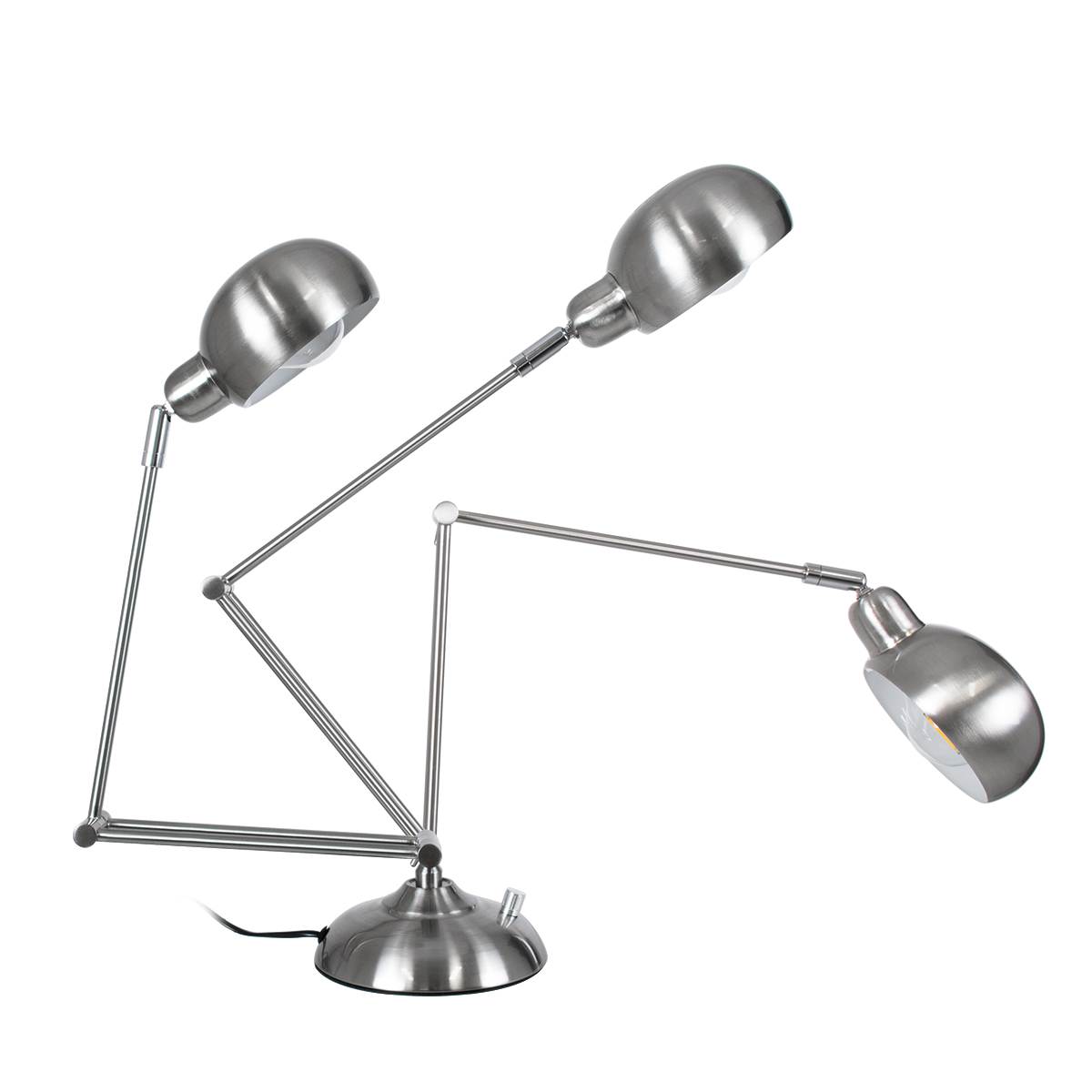 LEDTM® OFFICE 01393 Μοντέρνο Επιτραπέζιο Φωτιστικό Πορτατίφ με Ντουί 1 x E27 AC 220-240V IP20 - Ασημί - Μ14 x Π14 x Υ80cm - Image 12