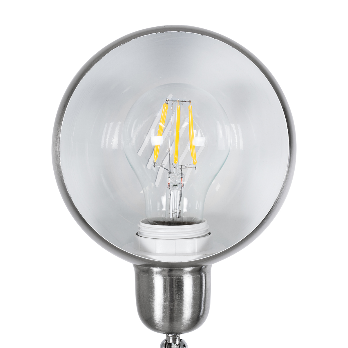 LEDTM® OFFICE 01393 Μοντέρνο Επιτραπέζιο Φωτιστικό Πορτατίφ με Ντουί 1 x E27 AC 220-240V IP20 - Ασημί - Μ14 x Π14 x Υ80cm - Image 15