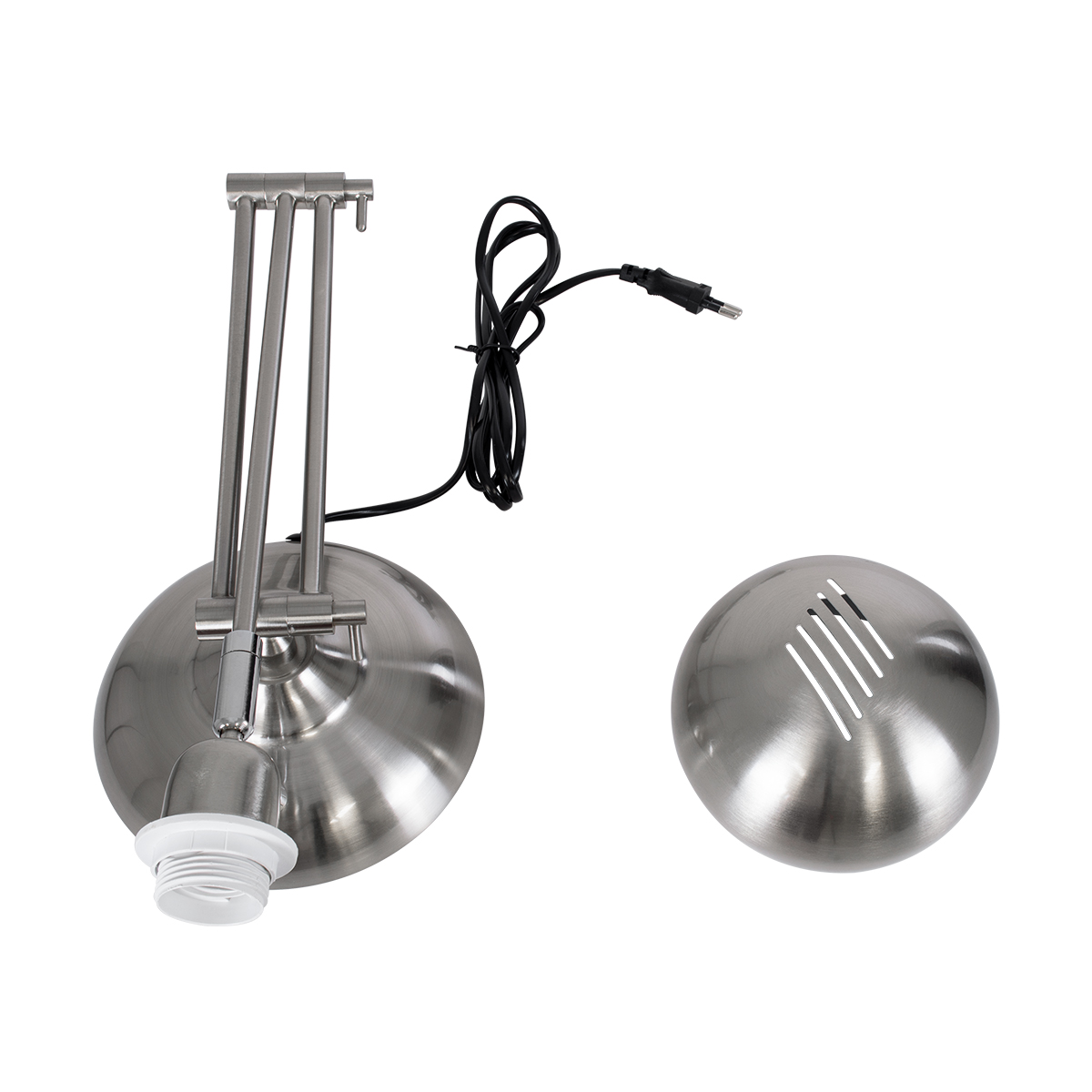 LEDTM® OFFICE 01393 Μοντέρνο Επιτραπέζιο Φωτιστικό Πορτατίφ με Ντουί 1 x E27 AC 220-240V IP20 - Ασημί - Μ14 x Π14 x Υ80cm - Image 18