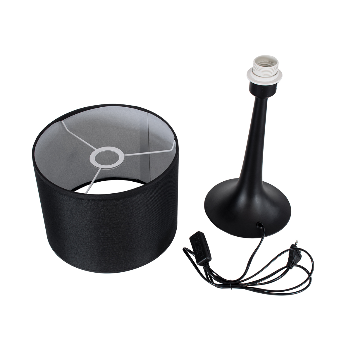 LEDTM® AMBROSIA 01394 Μοντέρνο Επιτραπέζιο Φωτιστικό Πορτατίφ με Ντουί 1 x E27 AC 220-240V IP20 - Μαύρο - Μ25 x Π25 x Υ46cm - Image 11