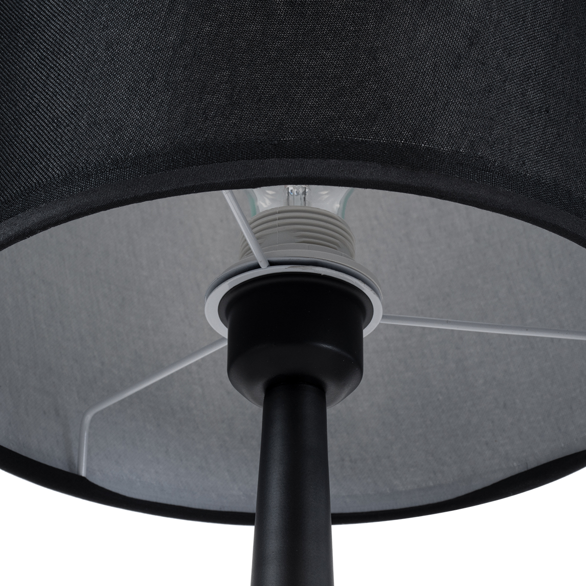 LEDTM® AMBROSIA 01394 Μοντέρνο Επιτραπέζιο Φωτιστικό Πορτατίφ με Ντουί 1 x E27 AC 220-240V IP20 - Μαύρο - Μ25 x Π25 x Υ46cm - Image 10