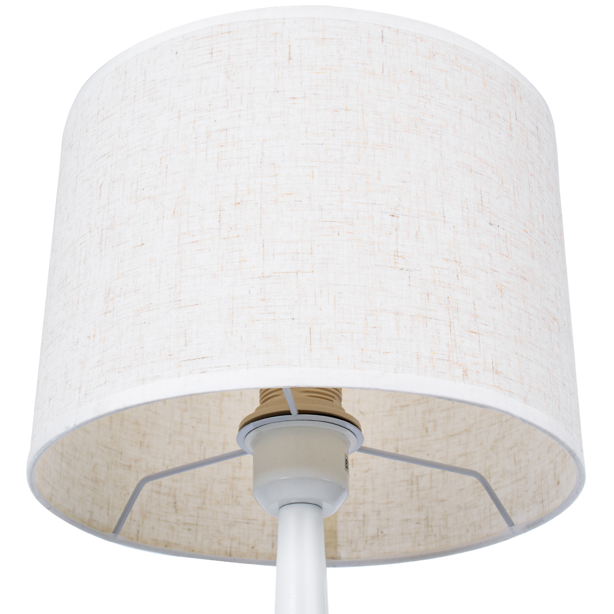 LEDTM® AMBROSIA 01395 Μοντέρνο Επιτραπέζιο Φωτιστικό Πορτατίφ με Ντουί 1 x E27 AC 220-240V IP20 - Λευκό με Μπέζ- Μ25 x Π25 x Υ46cm - Image 8