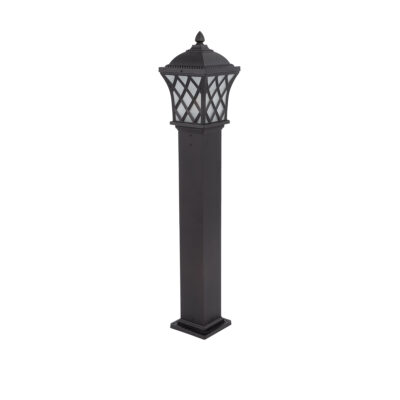 Alternative view of LEDTM® SHELTER 01400 Vintage Φωτιστικό Κολωνάκι Κήπου Μονόφωτο 1 x E27 Καφέ Μεταλλικό Πλέγμα L19 x W19 x H100cm