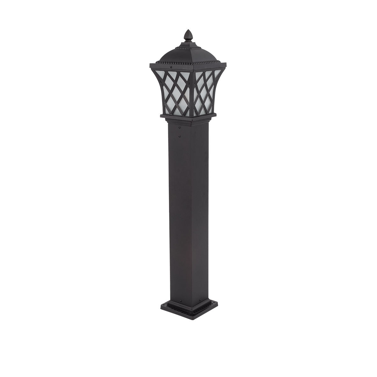 LEDTM® SHELTER 01400 Vintage Φωτιστικό Κολωνάκι Κήπου Μονόφωτο 1 x E27 Καφέ Μεταλλικό Πλέγμα L19 x W19 x H100cm - Image 2