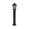 LEDTM® SHELTER 01400 Vintage Φωτιστικό Κολωνάκι Κήπου Μονόφωτο 1 x E27 Καφέ Μεταλλικό Πλέγμα L19 x W19 x H100cm - Image 4