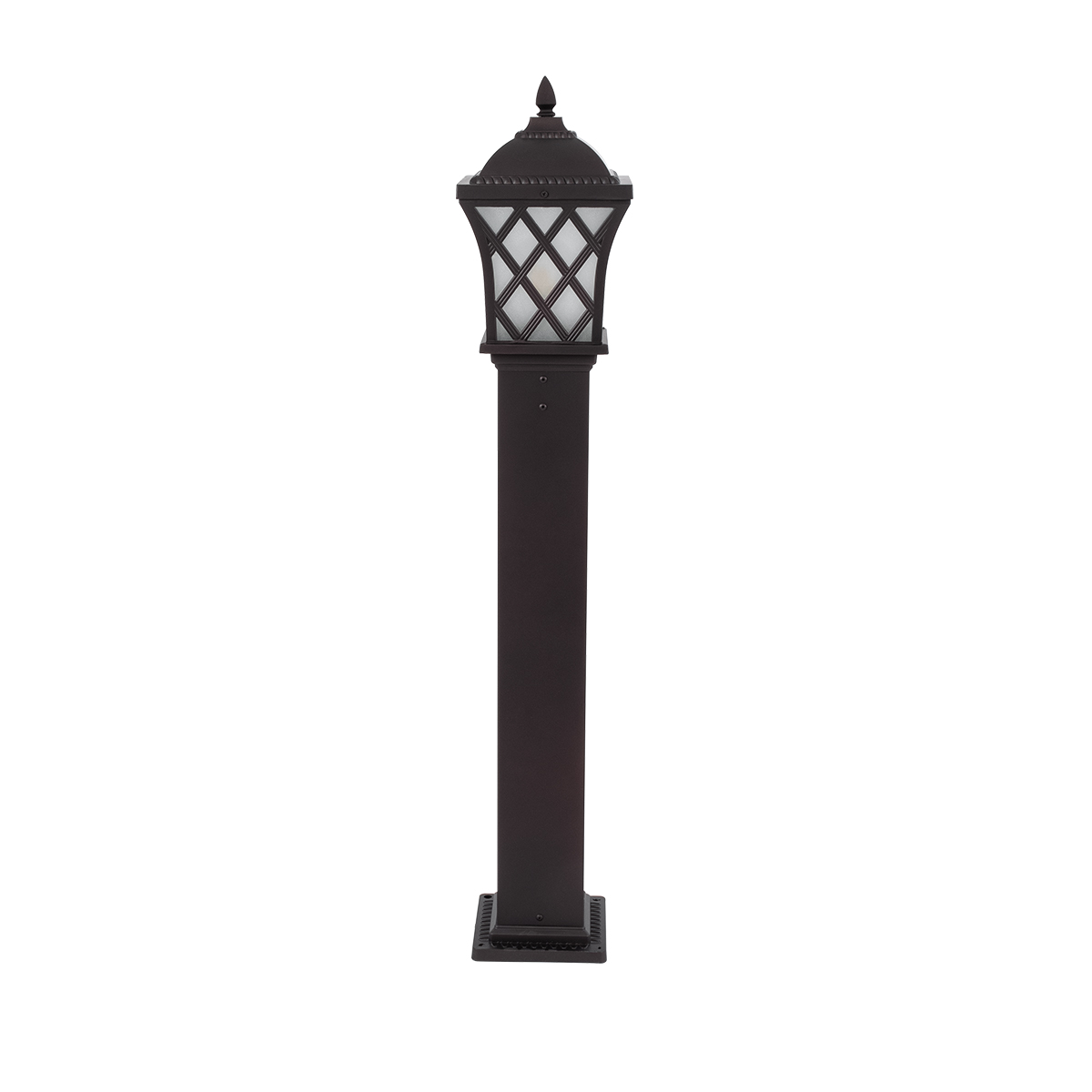 LEDTM® SHELTER 01400 Vintage Φωτιστικό Κολωνάκι Κήπου Μονόφωτο 1 x E27 Καφέ Μεταλλικό Πλέγμα L19 x W19 x H100cm - Image 4