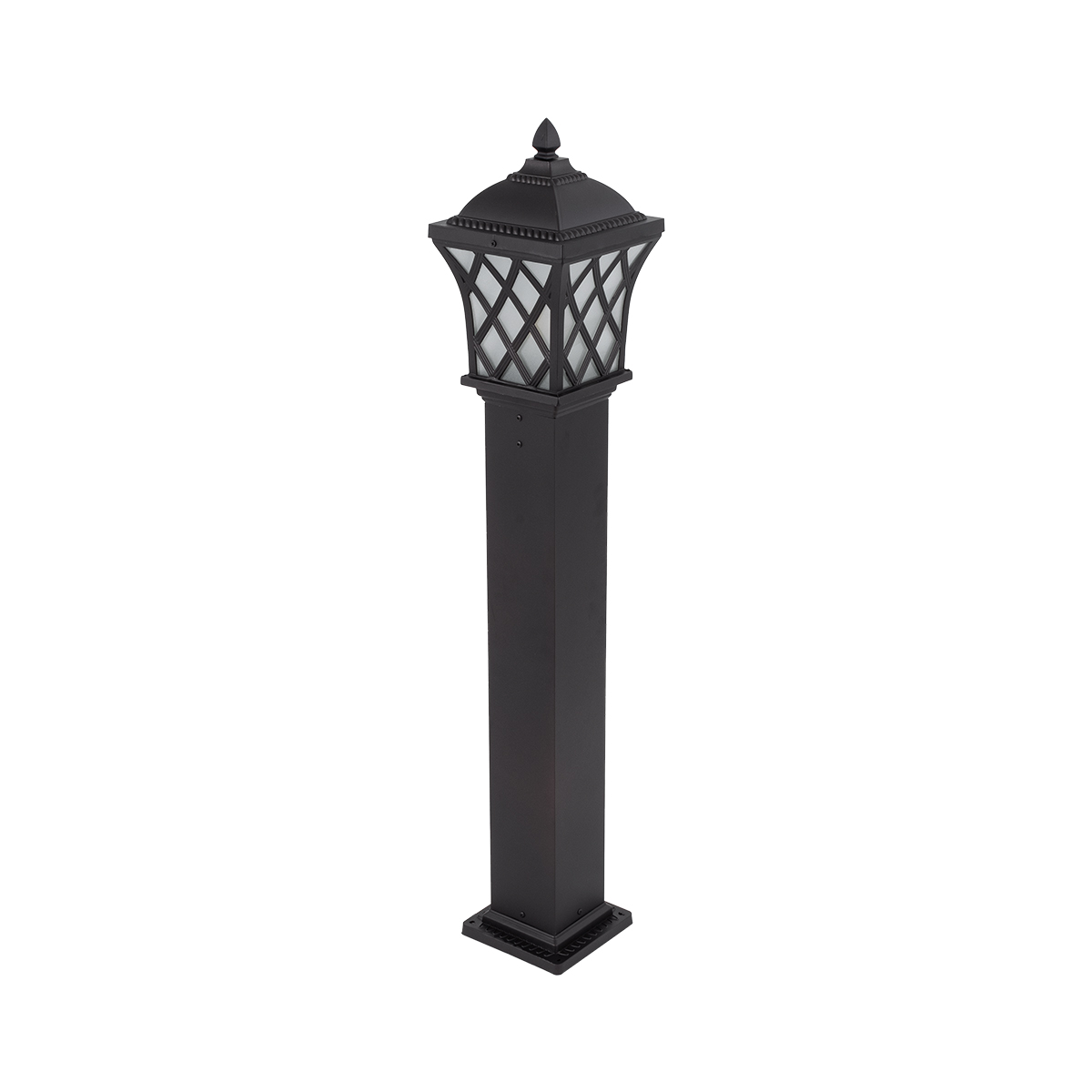 LEDTM® SHELTER 01400 Vintage Φωτιστικό Κολωνάκι Κήπου Μονόφωτο 1 x E27 Καφέ Μεταλλικό Πλέγμα L19 x W19 x H100cm - Image 5