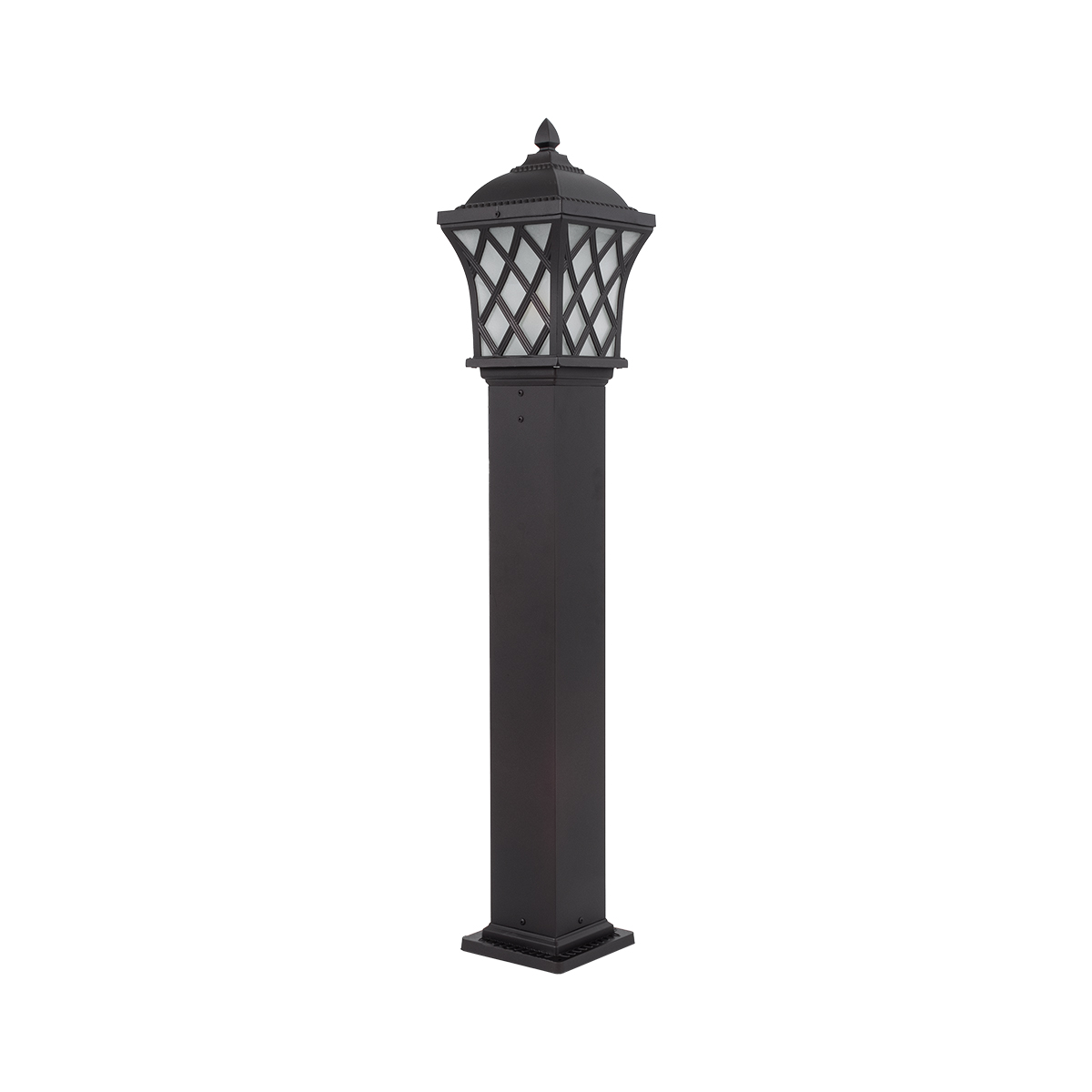 LEDTM® SHELTER 01400 Vintage Φωτιστικό Κολωνάκι Κήπου Μονόφωτο 1 x E27 Καφέ Μεταλλικό Πλέγμα L19 x W19 x H100cm - Image 6