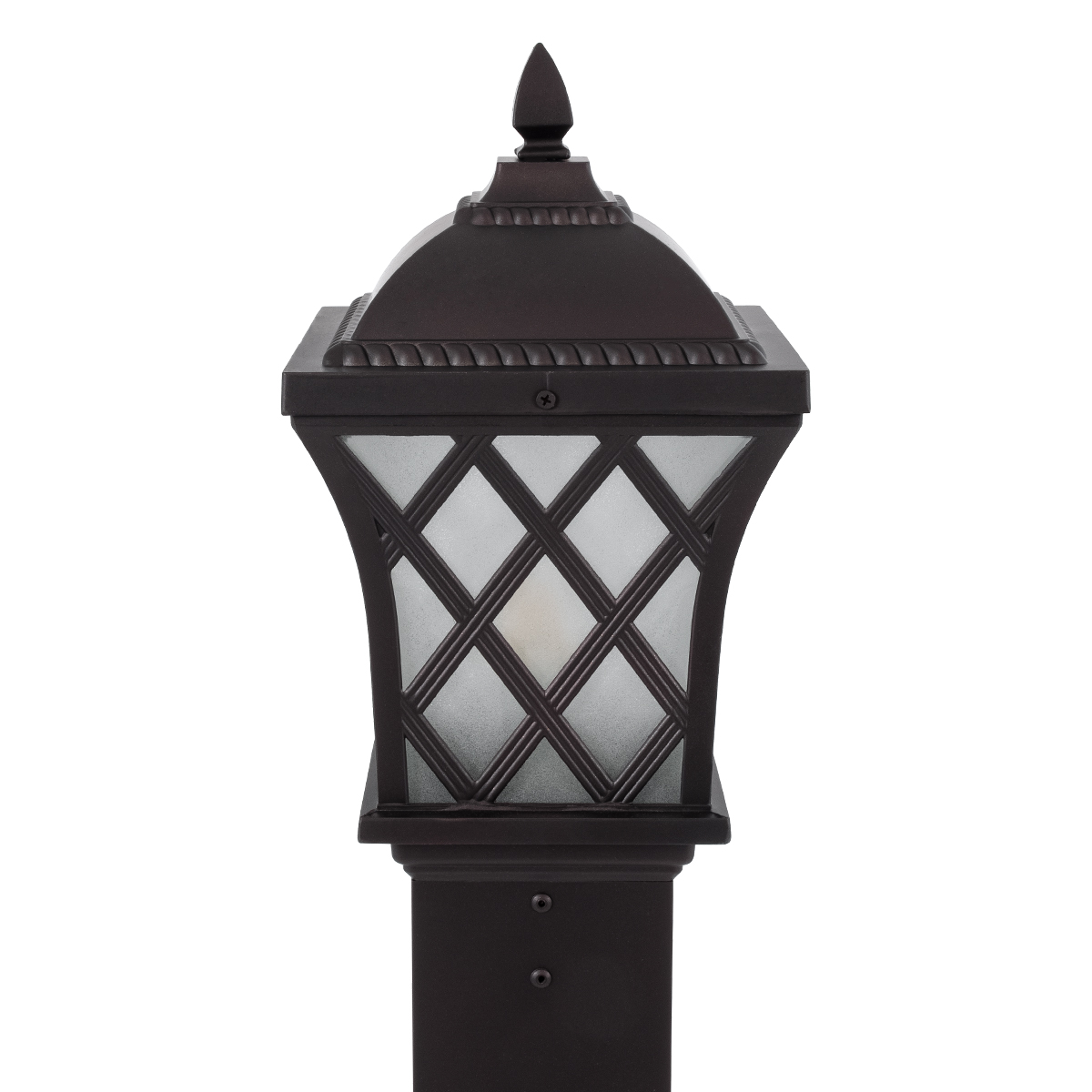 LEDTM® SHELTER 01400 Vintage Φωτιστικό Κολωνάκι Κήπου Μονόφωτο 1 x E27 Καφέ Μεταλλικό Πλέγμα L19 x W19 x H100cm - Image 7