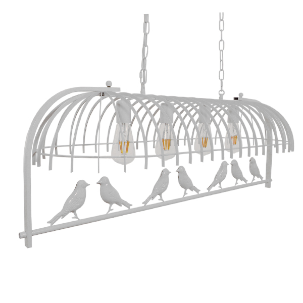 LEDTM® NEST 01403 Vintage Κρεμαστό Φωτιστικό Οροφής με Ντουί 4 x E27 AC 220-240V IP20 - Λευκό & Πράσινο - Μ103 x Π34 x Υ36.5cm - Image 6