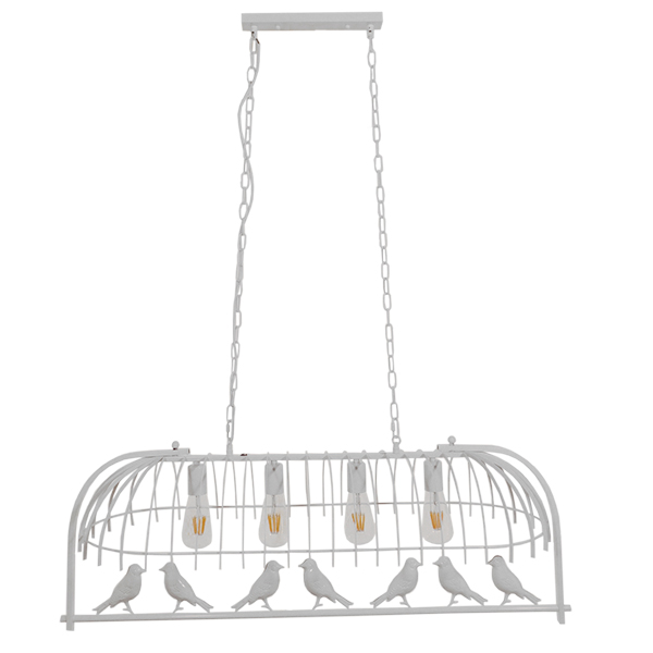 LEDTM® NEST 01403 Vintage Κρεμαστό Φωτιστικό Οροφής με Ντουί 4 x E27 AC 220-240V IP20 - Λευκό & Πράσινο - Μ103 x Π34 x Υ36.5cm - Image 8