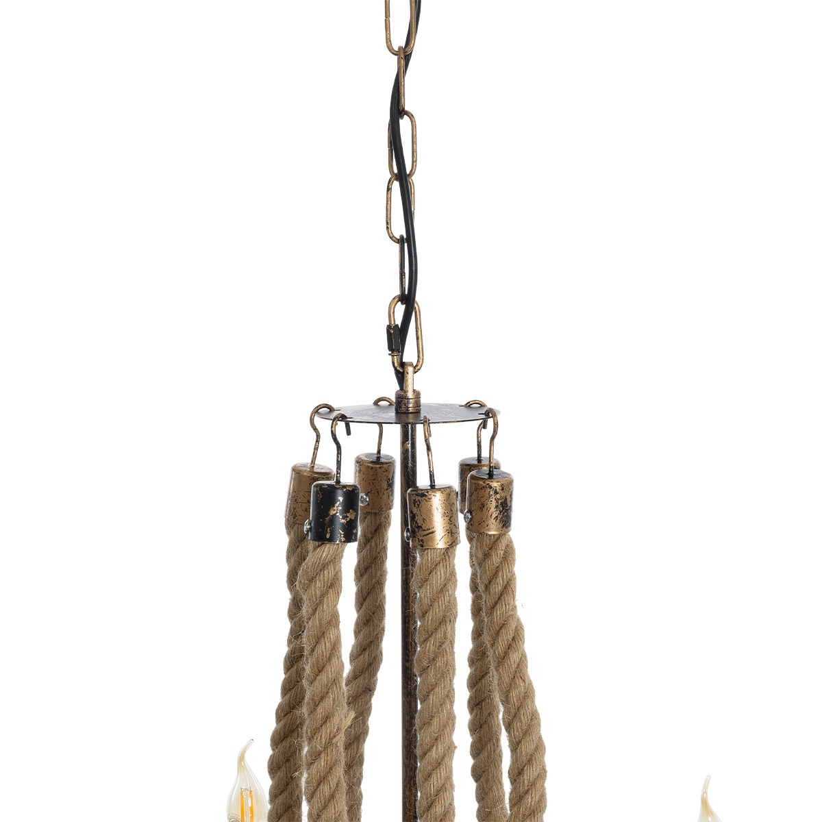 LEDTM® VICTORIAN 01404 Vintage Κρεμαστό Φωτιστικό Οροφής με Ντουί 6 x E14 AC 220-240V IP20 - Χάλκινο Εφέ Σκουριάς & Μπεζ - Μ85 x Π85 x Υ85cm - Image 10