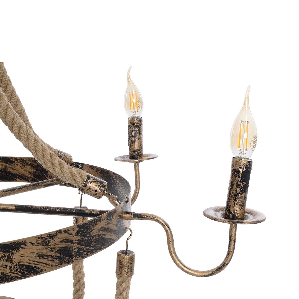 LEDTM® VICTORIAN 01404 Vintage Κρεμαστό Φωτιστικό Οροφής με Ντουί 6 x E14 AC 220-240V IP20 - Χάλκινο Εφέ Σκουριάς & Μπεζ - Μ85 x Π85 x Υ85cm - Image 11