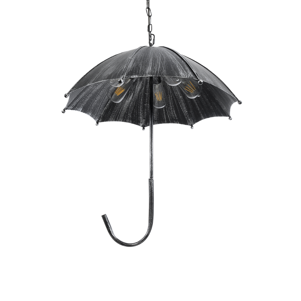 LEDTM® UMBRELLA 01407 Vintage Κρεμαστό Φωτιστικό Οροφής με Ντουί 5 x E27 AC 220-240V IP20 - Ασημί - Μ60 x Π60 x Y65cm - Image 6