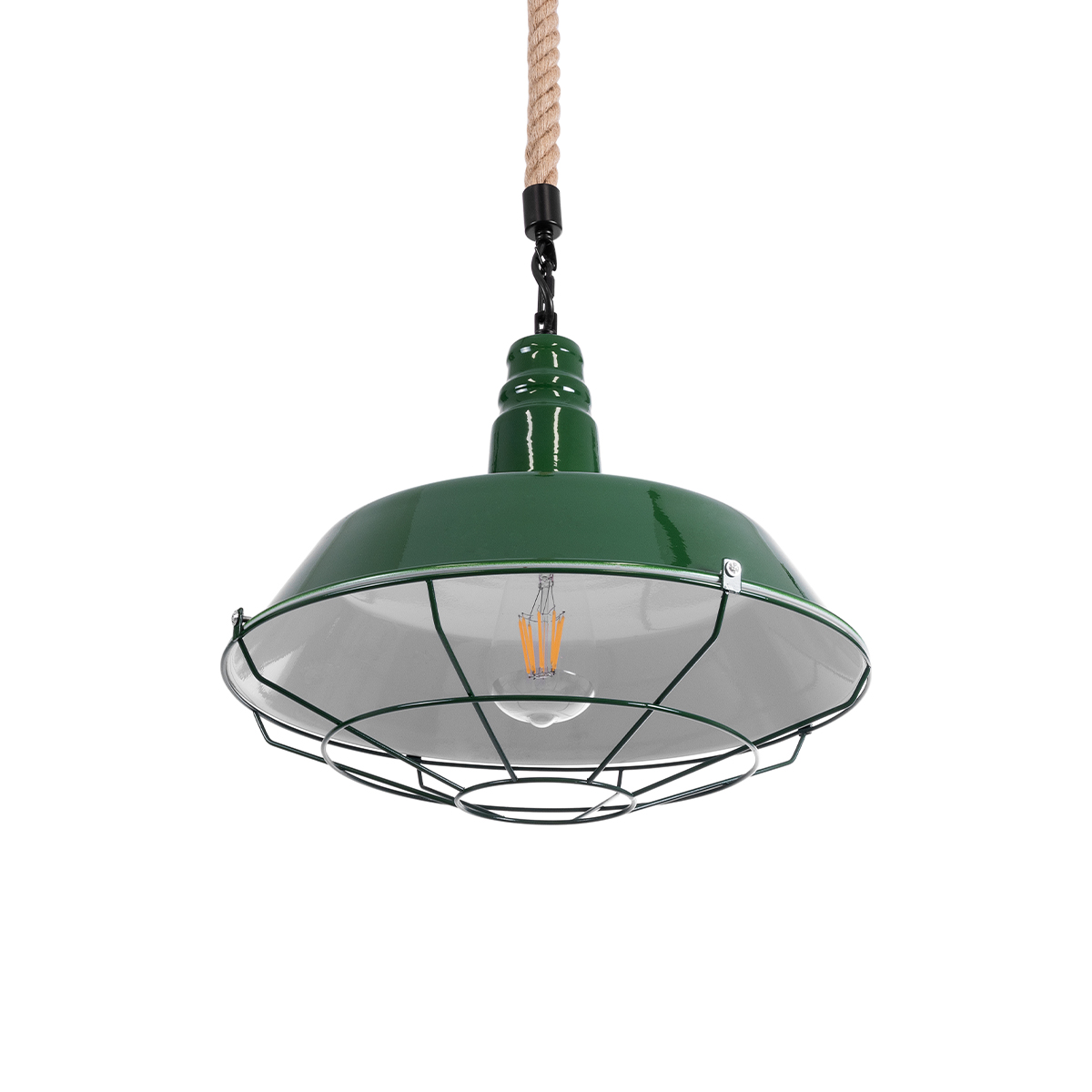 LEDTM® CRANE 01408 Vintage Κρεμαστό Φωτιστικό Οροφής με Ντουί 1 x E27 AC 220-240V IP20 - Πράσινο & Μπεζ - Μ36 x Π36 x Y31cm - Image 6