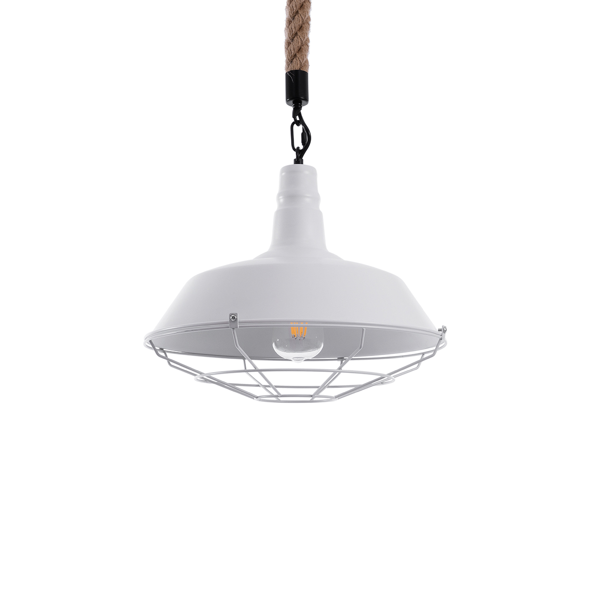 LEDTM® CRANE 01409 Vintage Κρεμαστό Φωτιστικό Οροφής με Ντουί 1 x E27 AC 220-240V IP20 - Λευκό & Μπεζ - Μ36 x Π36 x Υ31cm - Image 2