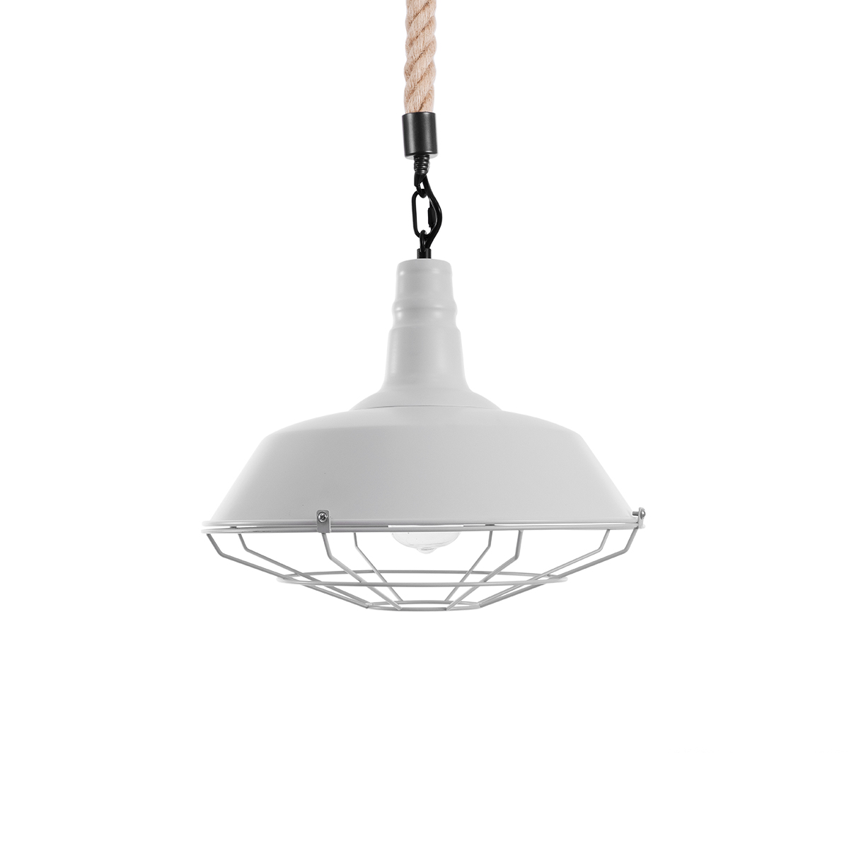 LEDTM® CRANE 01409 Vintage Κρεμαστό Φωτιστικό Οροφής με Ντουί 1 x E27 AC 220-240V IP20 - Λευκό & Μπεζ - Μ36 x Π36 x Υ31cm - Image 5