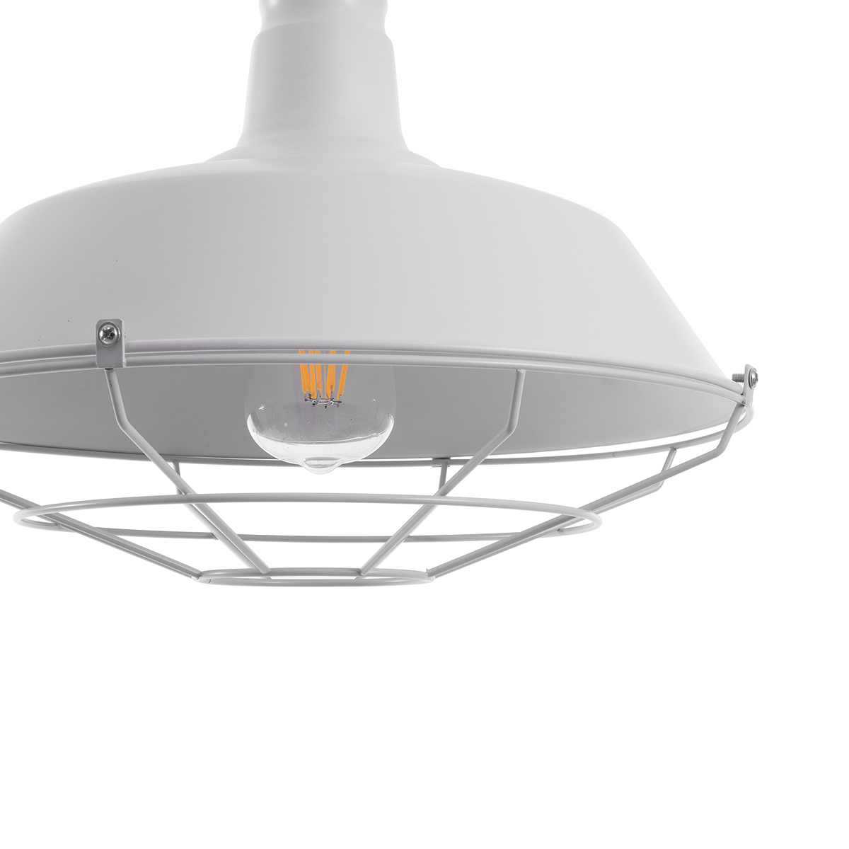 LEDTM® CRANE 01409 Vintage Κρεμαστό Φωτιστικό Οροφής με Ντουί 1 x E27 AC 220-240V IP20 - Λευκό & Μπεζ - Μ36 x Π36 x Υ31cm - Image 9