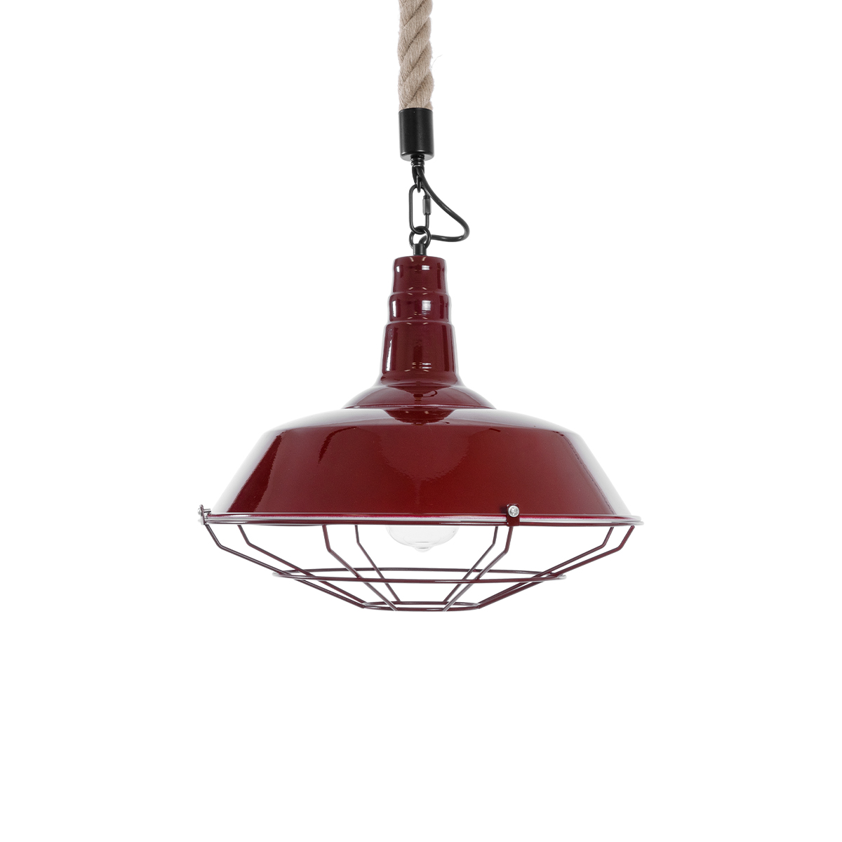 LEDTM® CRANE 01410 Vintage Κρεμαστό Φωτιστικό Οροφής με Ντουί 1 x E27 AC 220-240V IP20 - Κόκκινο & Μπεζ - Μ36 x Π36 x Υ31cm - Image 5