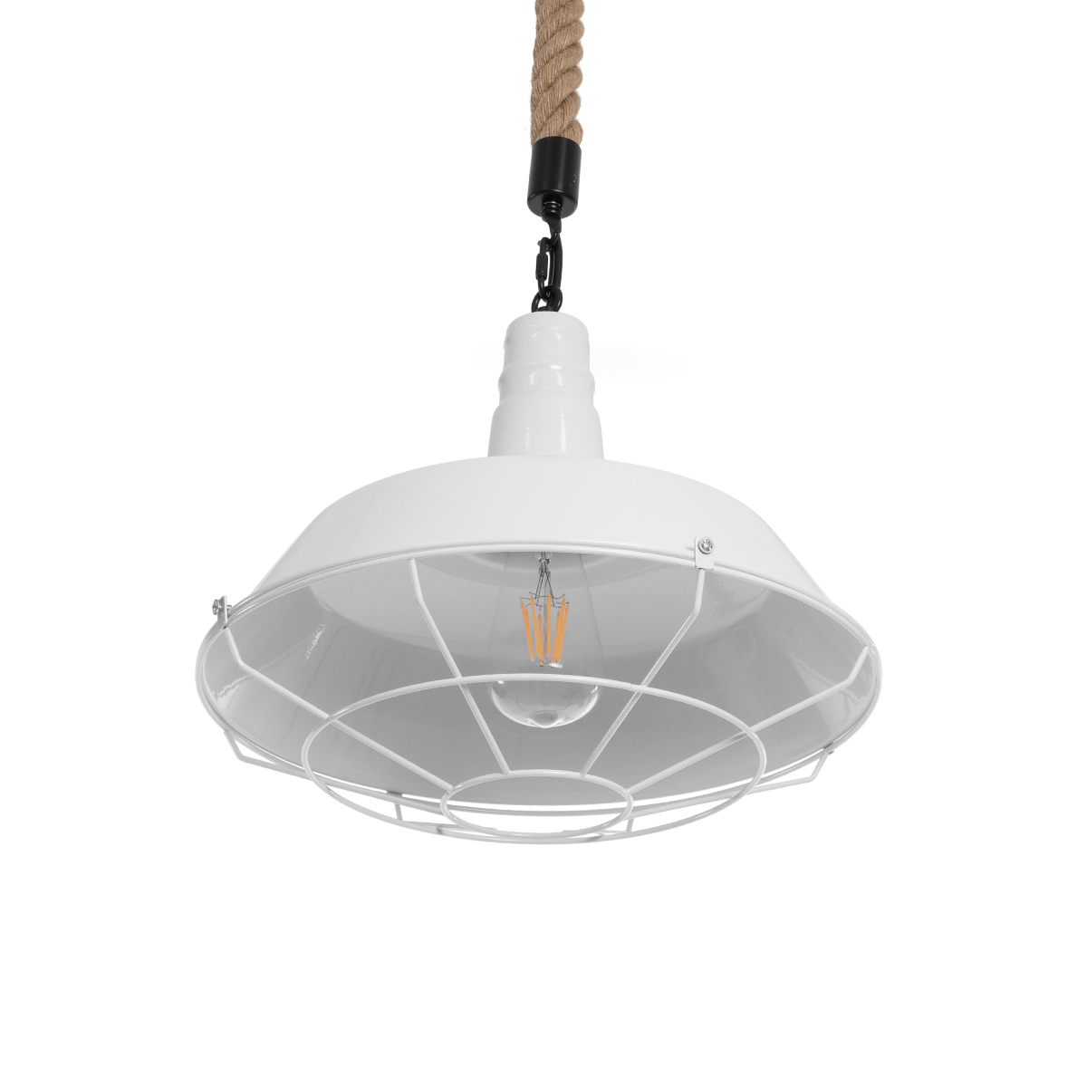 LEDTM® PUPPET 01412 Vintage Κρεμαστό Φωτιστικό Οροφής με Ντουί 1 x E27 AC 220-240V IP20 - Λευκό & Μπεζ - Μ36 x Π36 x Y31cm - Image 6
