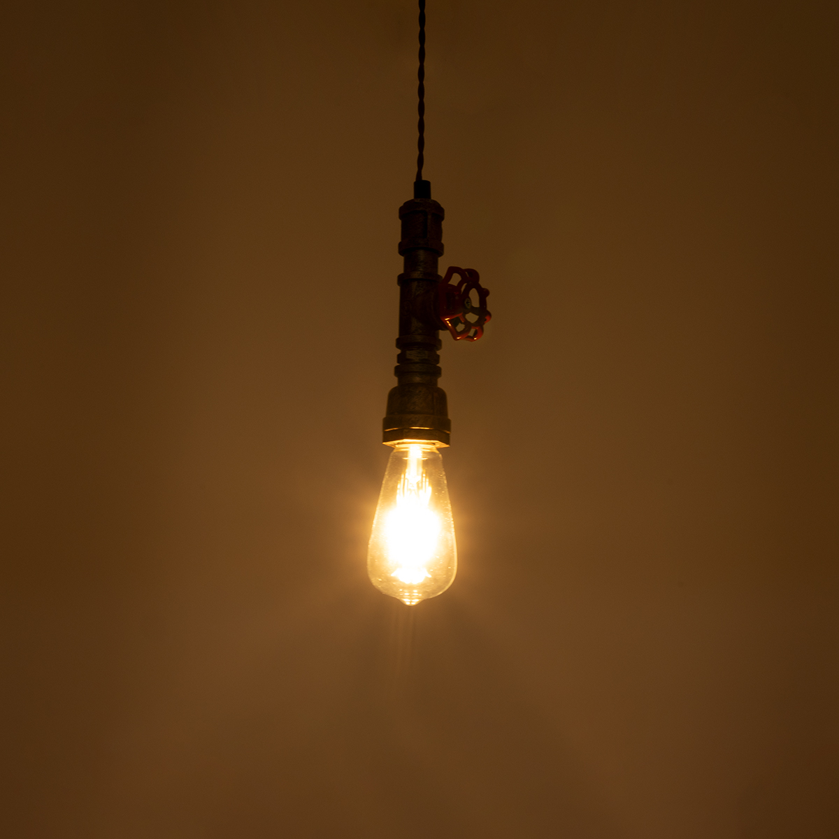 LEDTM® SPIGOT 01413 Vintage Κρεμαστό Φωτιστικό Οροφής με Ντουί 1 x E27 AC 220-240V IP20 - Χάλκινο & Κόκκινο - Μ5 x Π5 x Y20cm - Image 3