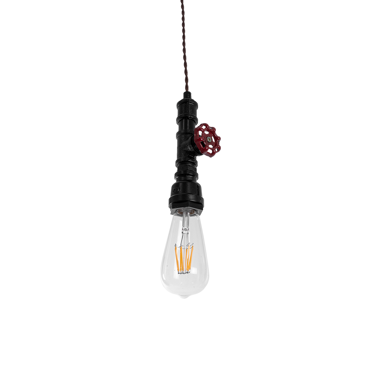 LEDTM® SPIGOT 01415 Vintage Κρεμαστό Φωτιστικό Οροφής με Ντουί 1 x E27 AC 220-240V IP20 - Μαύρο & Κόκκινο - Μ5 x Π5 x Y20cm - Image 6