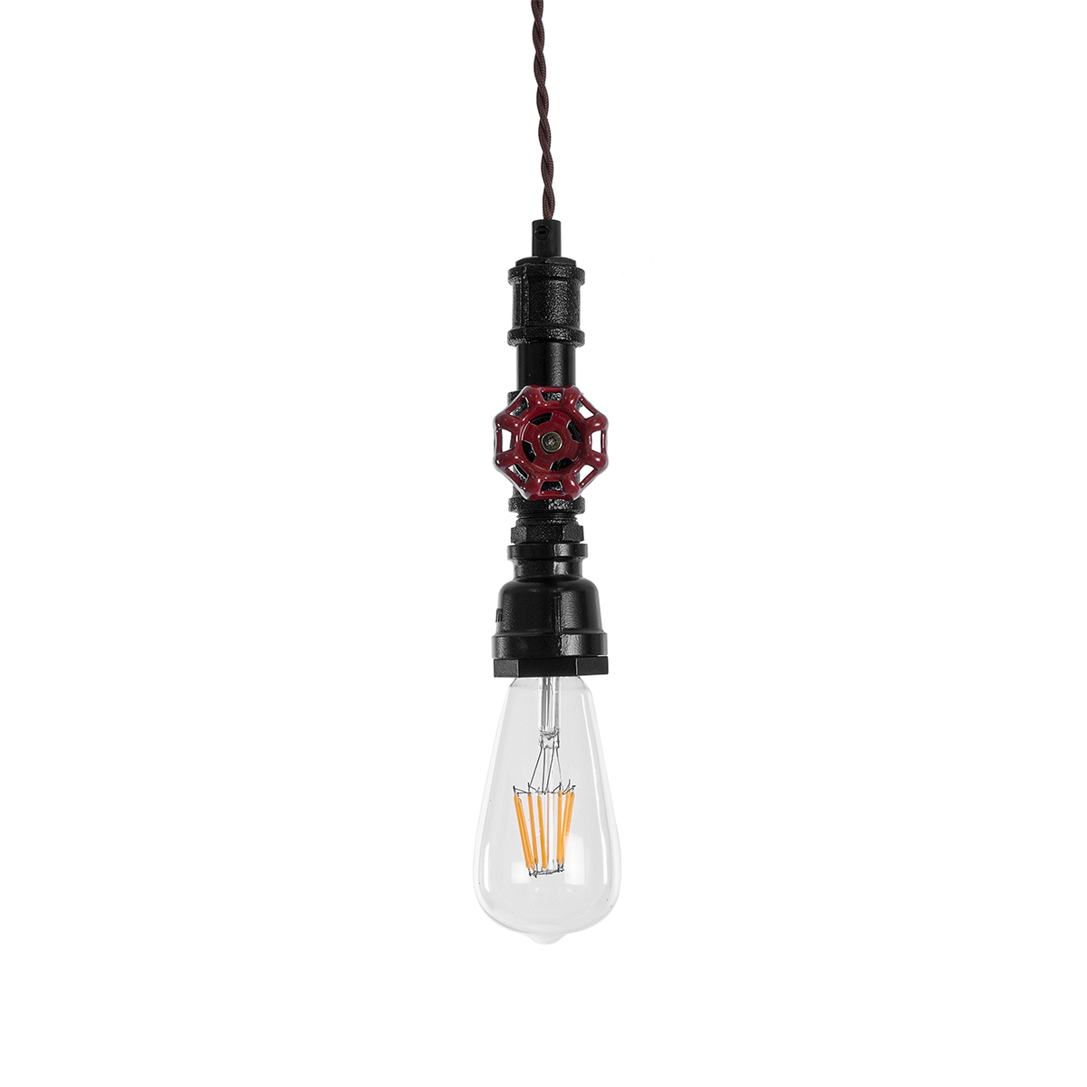 LEDTM® SPIGOT 01415 Vintage Κρεμαστό Φωτιστικό Οροφής με Ντουί 1 x E27 AC 220-240V IP20 - Μαύρο & Κόκκινο - Μ5 x Π5 x Y20cm - Image 8