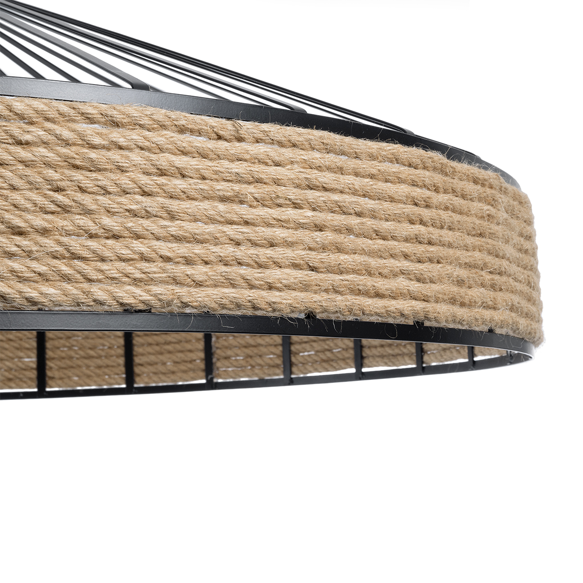 LEDTM® SAHARA 01416 Boho Κρεμαστό Φωτιστικό Οροφής με Ντουί 1 x E27 AC 220-240V IP20 - Μπεζ & Μαύρο - Μ80 x Π80 x Y25cm - Image 8