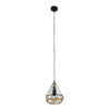 LEDTM® FLUTED 01421 Vintage Κρεμαστό Φωτιστικό Οροφής με Ντουί 1 x E27 AC 220-240V IP20 - Μαύρο & Μπεζ - Μ25 x Π25 x Y24cm - Image 2