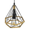 LEDTM® FLUTED 01421 Vintage Κρεμαστό Φωτιστικό Οροφής με Ντουί 1 x E27 AC 220-240V IP20 - Μαύρο & Μπεζ - Μ25 x Π25 x Y24cm - Image 5