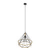 LEDTM® FLUTED 01422 Vintage Κρεμαστό Φωτιστικό Οροφής με Ντουί 1 x E27 AC 220-240V IP20 - Μαύρο & Μπεζ - Μ50 x Π50 x Y44cm - Image 2