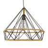 LEDTM® FLUTED 01422 Vintage Κρεμαστό Φωτιστικό Οροφής με Ντουί 1 x E27 AC 220-240V IP20 - Μαύρο & Μπεζ - Μ50 x Π50 x Y44cm - Image 3