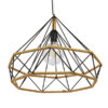 LEDTM® FLUTED 01422 Vintage Κρεμαστό Φωτιστικό Οροφής με Ντουί 1 x E27 AC 220-240V IP20 - Μαύρο & Μπεζ - Μ50 x Π50 x Y44cm - Image 4