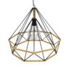 LEDTM® FLUTED 01422 Vintage Κρεμαστό Φωτιστικό Οροφής με Ντουί 1 x E27 AC 220-240V IP20 - Μαύρο & Μπεζ - Μ50 x Π50 x Y44cm - Image 5