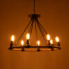 LEDTM® MILLBANK 01423 Vintage Κρεμαστό Φωτιστικό Οροφής με Ντουί 8 x E27 AC 220-240V IP20 - Μαύρο & Μπεζ - Μ80 x Π80 x Y54cm - Image 3