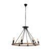 LEDTM® MILLBANK 01423 Vintage Κρεμαστό Φωτιστικό Οροφής με Ντουί 8 x E27 AC 220-240V IP20 - Μαύρο & Μπεζ - Μ80 x Π80 x Y54cm - Image 4