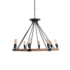 LEDTM® MILLBANK 01423 Vintage Κρεμαστό Φωτιστικό Οροφής με Ντουί 8 x E27 AC 220-240V IP20 - Μαύρο & Μπεζ - Μ80 x Π80 x Y54cm - Image 5