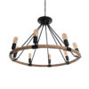 LEDTM® MILLBANK 01423 Vintage Κρεμαστό Φωτιστικό Οροφής με Ντουί 8 x E27 AC 220-240V IP20 - Μαύρο & Μπεζ - Μ80 x Π80 x Y54cm - Image 6