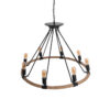 LEDTM® MILLBANK 01423 Vintage Κρεμαστό Φωτιστικό Οροφής με Ντουί 8 x E27 AC 220-240V IP20 - Μαύρο & Μπεζ - Μ80 x Π80 x Y54cm - Image 7