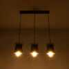 LEDTM® LANA 01425 Μοντέρνο Κρεμαστό Φωτιστικό Οροφής με Ντουί 3 x E27 AC 220-240V IP20 - Μαύρο & Καφέ - Μ60 x Π13 x Υ18cm - Image 3