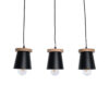 LEDTM® LANA 01425 Μοντέρνο Κρεμαστό Φωτιστικό Οροφής με Ντουί 3 x E27 AC 220-240V IP20 - Μαύρο & Καφέ - Μ60 x Π13 x Υ18cm - Image 4