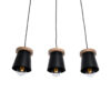 LEDTM® LANA 01425 Μοντέρνο Κρεμαστό Φωτιστικό Οροφής με Ντουί 3 x E27 AC 220-240V IP20 - Μαύρο & Καφέ - Μ60 x Π13 x Υ18cm - Image 5